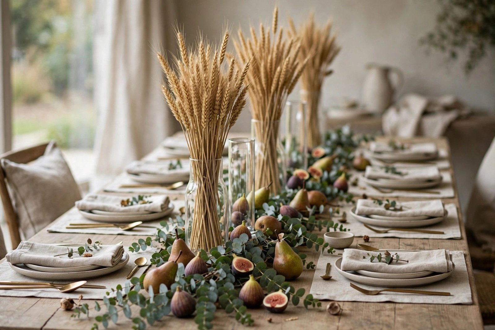 Eucalyptus and fig fall table