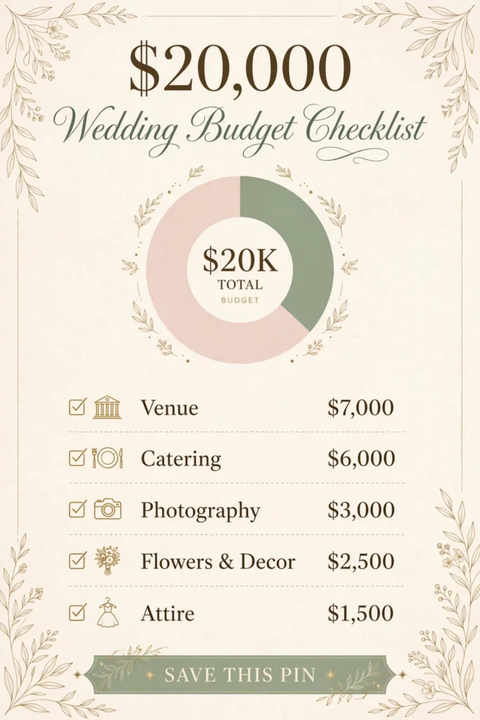$20,000 wedding budget checklist
